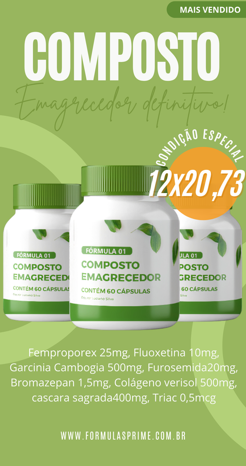 COMPOSTO EMAGRECEDOR 30 CÁPSULAS